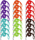 24 Pack Dog Leash Bulk 5 ft, Nylon Dog Training Leashes