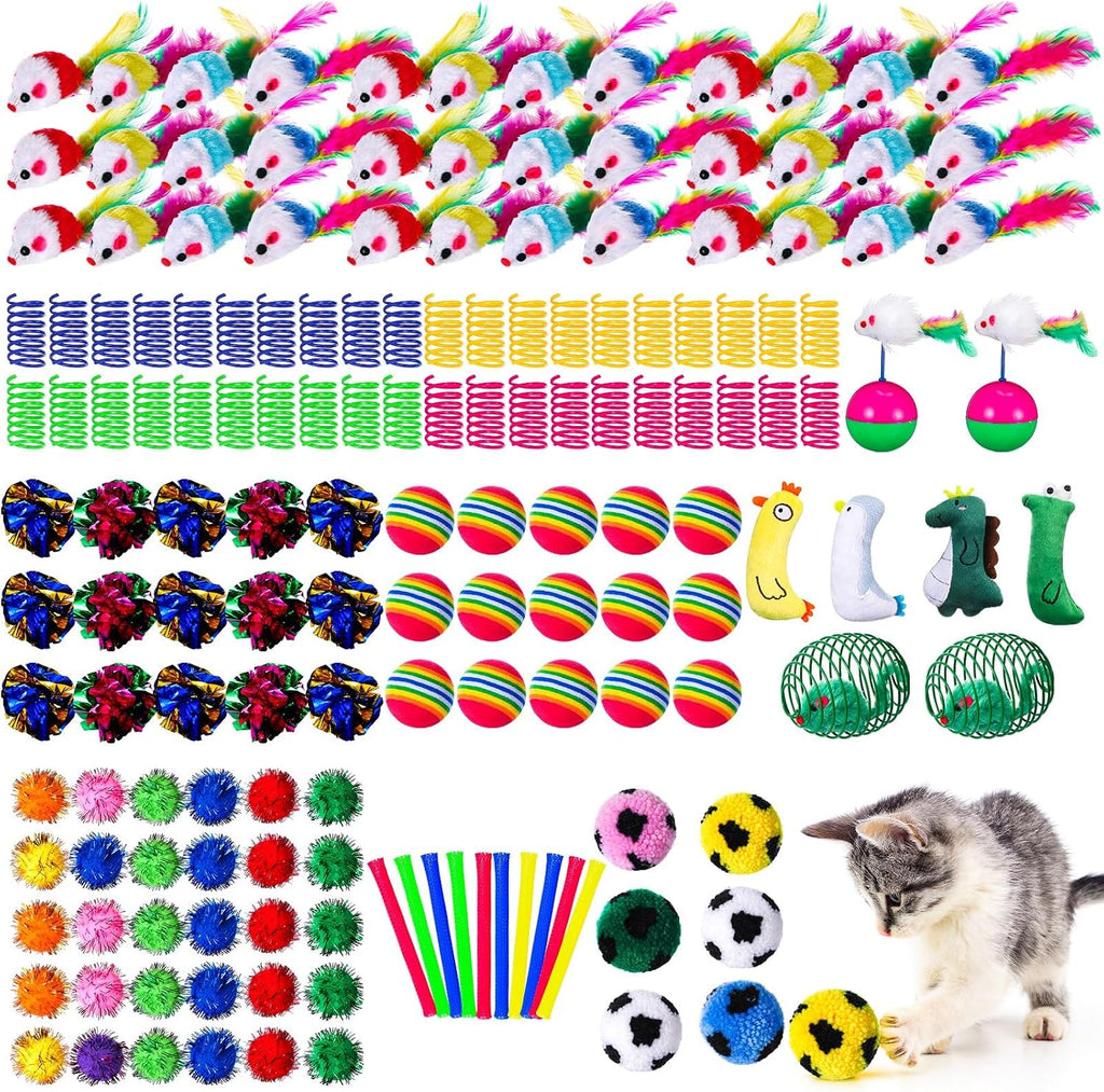Shappy 150 Pcs Cat Toys Bulk Pack, Christmas Indoor Cats Gifts, Classic
