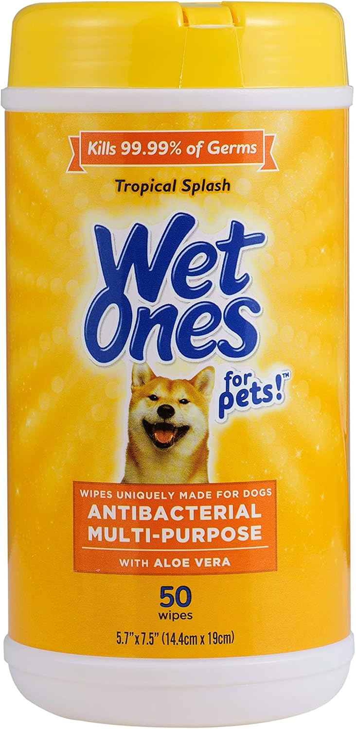 Wet Ones, Dog Wipes, Pet Wipes, Tropical Splash, 50 Count