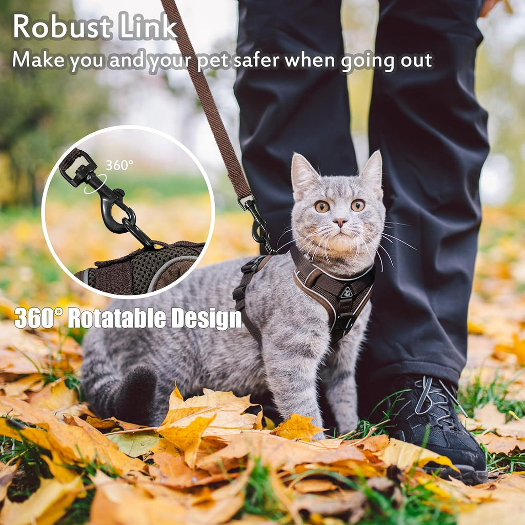XL Cat Harness Escape Proof for Heavy Cats Adjustable for Extra Large Cats