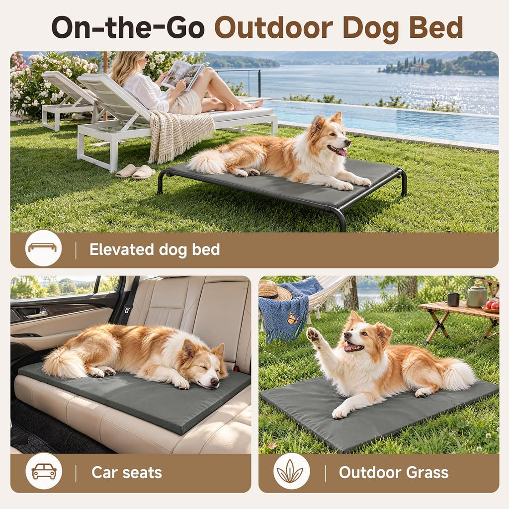 Upgraded XL Waterproof Outdoor Dog Crate Pad Mat, Wipeable Large Dogs Bed