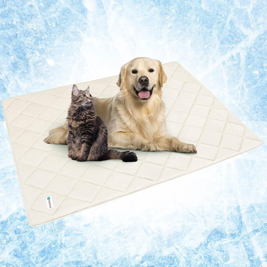 PetAmi Cooling Dog Blanket Lightweight Soft for Large Pet Cat, 40x60 Beige