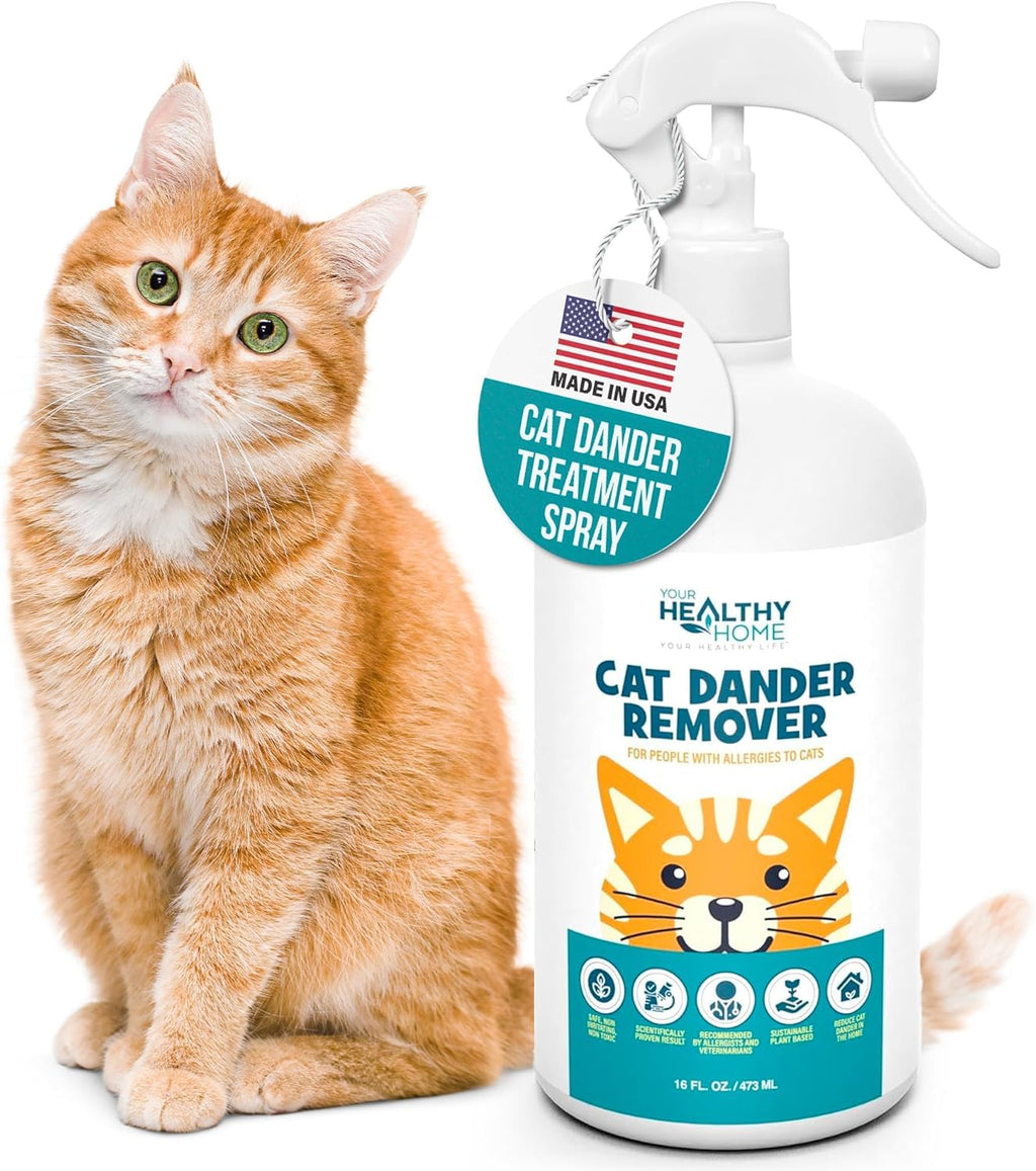 Cat Dander Remover Aloe Vera Free - Pet Dander Allergy Reducer Relief Dry Skin Spray for Cats and Humans| Cruelty-Free &