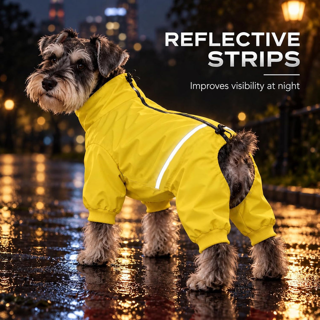 Morezi Waterproof Dog Raincoat with Legs, Full Body Coverage Dog Suit