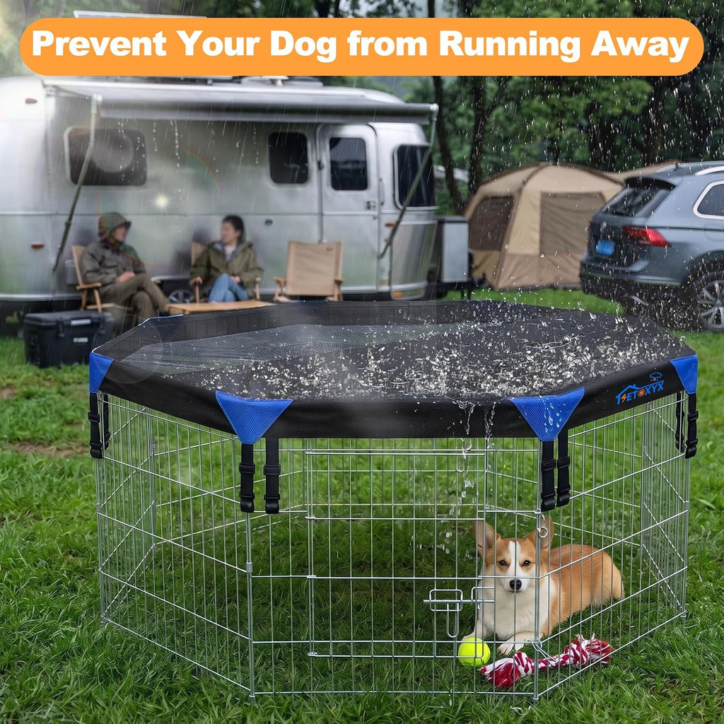 24'' Dog Pen Top Cover Only, Heavy Duty 840D Half Octagonal Mesh