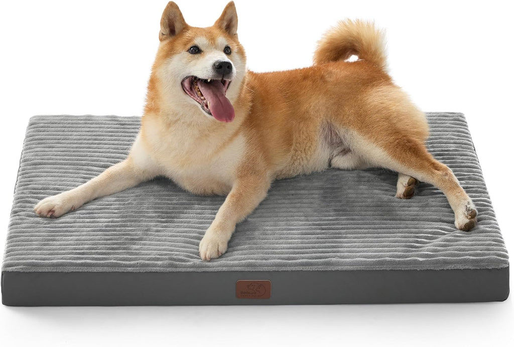 Bedsure ComfyFleece Large Dog Bed for Crate with Washable Cover, 35x22