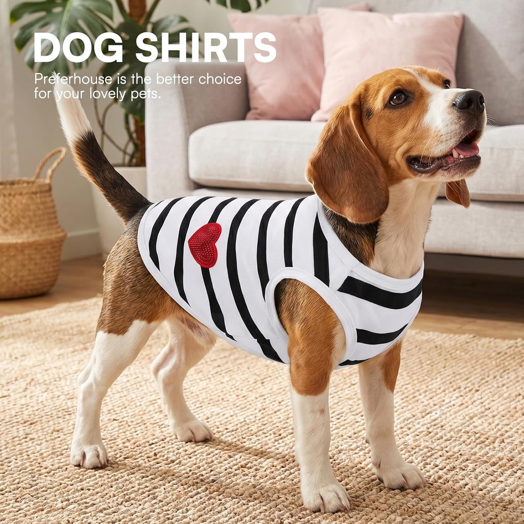 Dog Shirts for Medium Dogs, Striped T-shirt Dog Tank Top, Bichon Tee Shirts