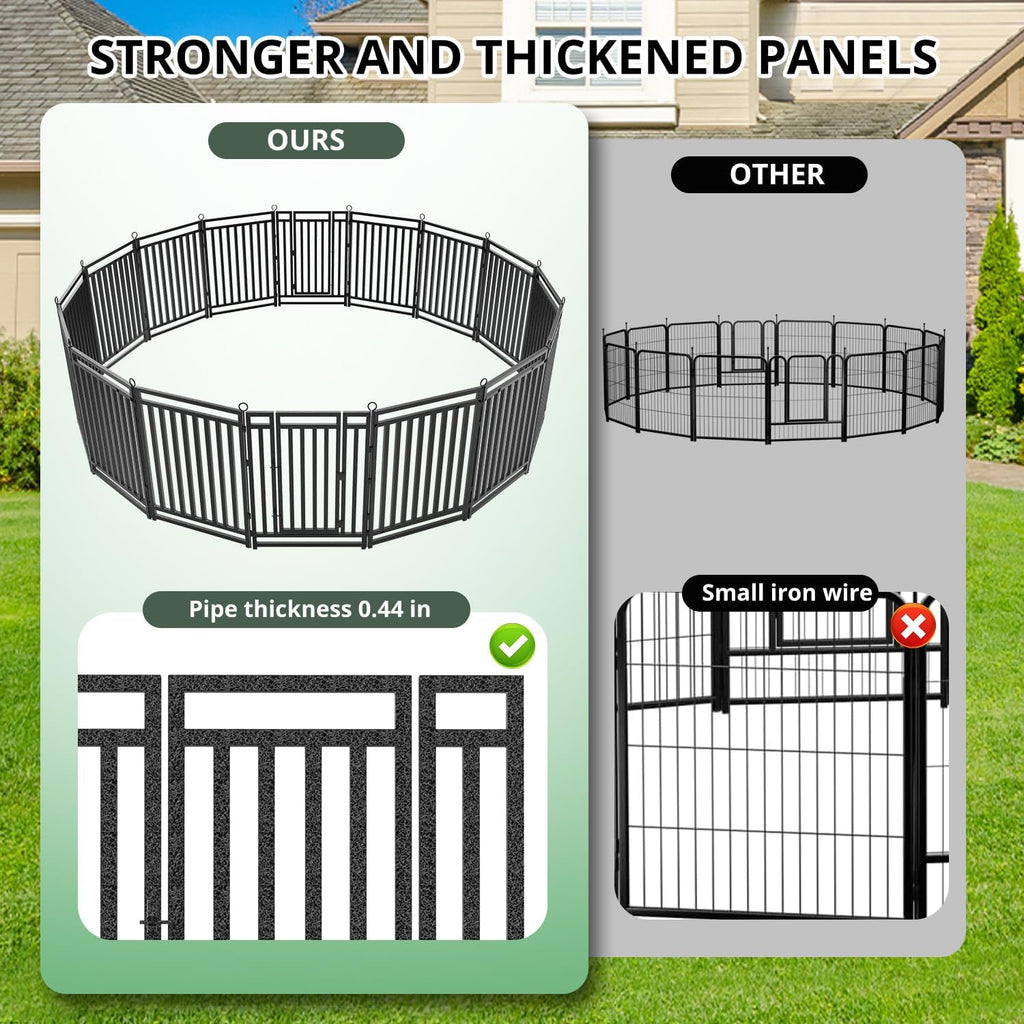 Thickened Outdoor Dog Fence, 40" H, 8 Panels for Yard & Camping