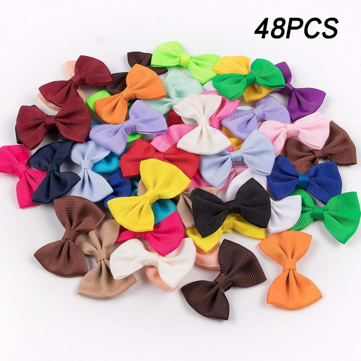 48PCS(24pairs) Dog's Hair Bows Clips,Small Handmade Hair Accessories Bow Pet Puppy for Doggies Cat Kitten Rabbit Groomin