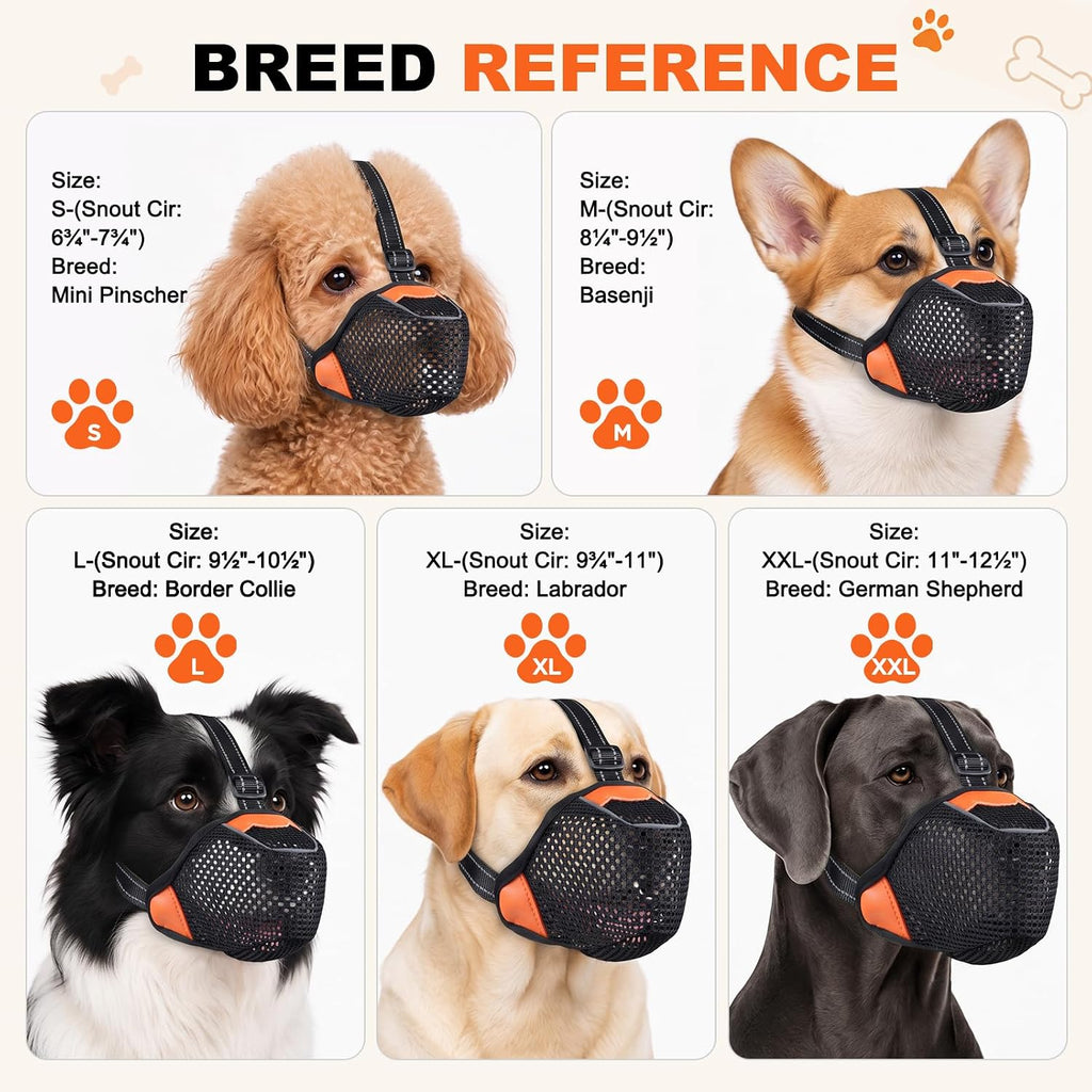 Soft Mesh Dog Muzzle, Adjustable Breathable for Small Medium Large Dogs