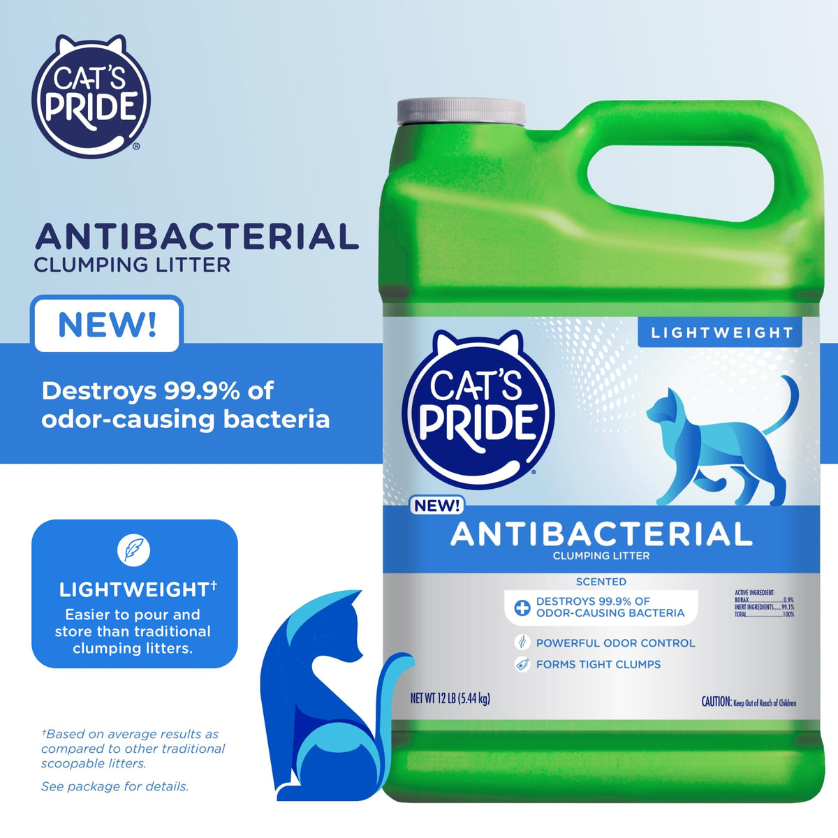 Cat's Pride Antibacterial Litter, Odor-Eliminating Scented 12lb