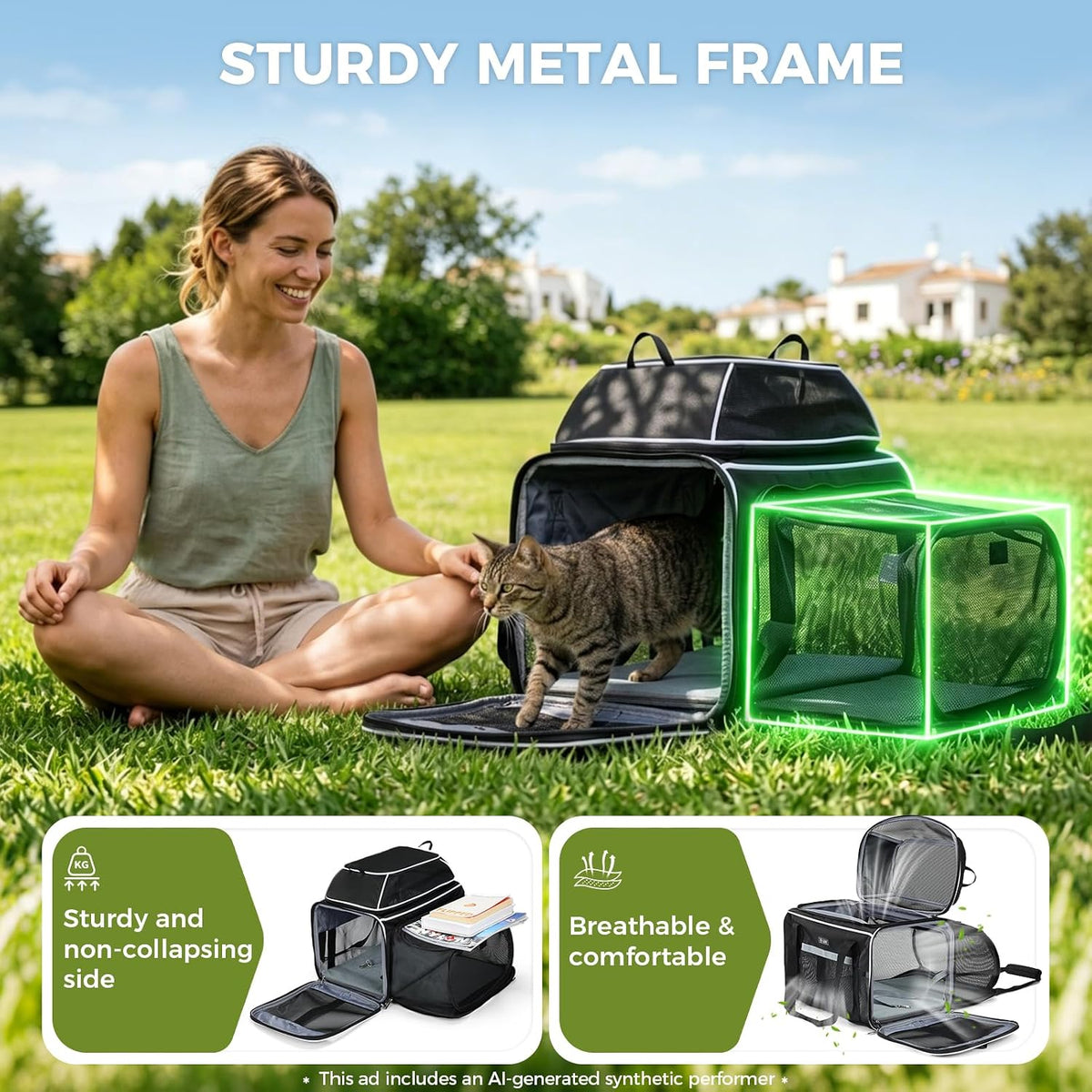 Lekereise Top and Side Expandable Pet Carrier 18x11x11Inch Delta American United Airline Approved Soft Sided Underseat T