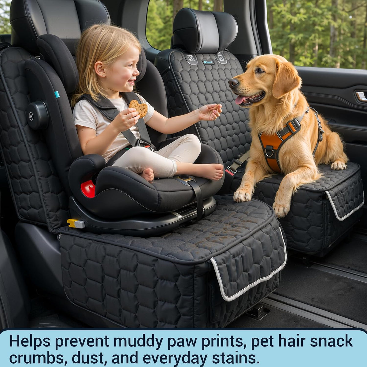 2-Pack Front Seat Covers for Dogs, Waterproof Car Seat Protectors