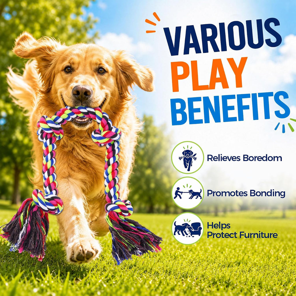 Dog Rope Toy Set for Large Dogs and Aggressive Chewers