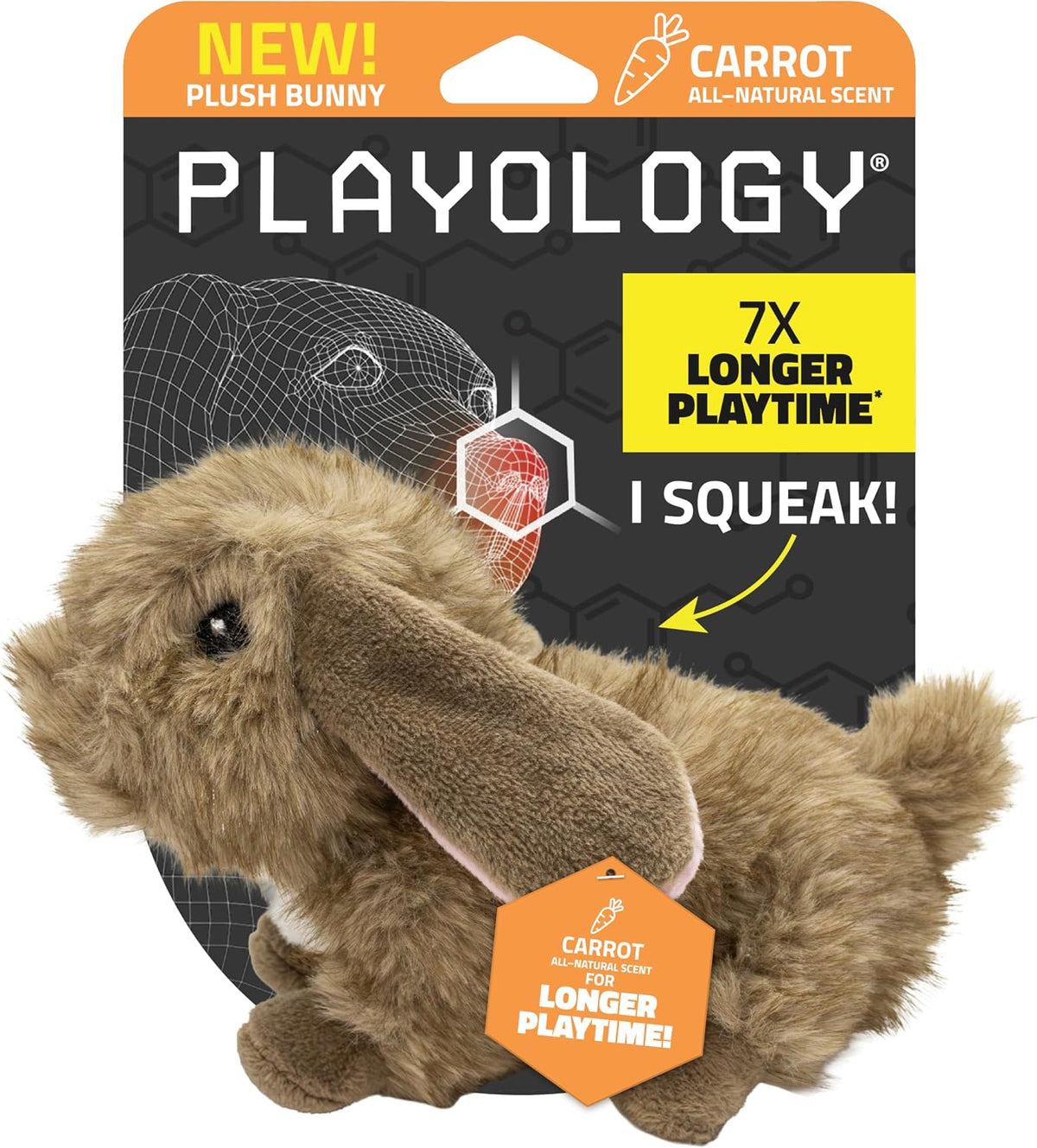 Playology Plush Cow Chew Toy for Large Dogs - Jumbo, Beef Scent