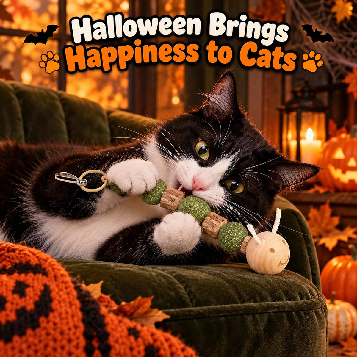 Interactive Cat Toys with Natural Catnip&Silvervine,Fish＆Caterpillars Set