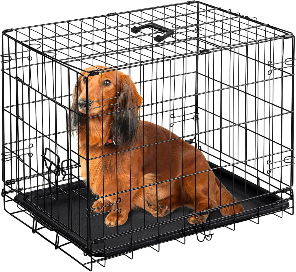 DUMOS 36 Inch Dog Crate, Puppy Small Medium Foldable Dog Cage Pet Kennel