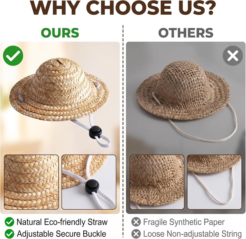 1Pc Novelty Summer Adjustable Pet Dog Outdoor Straw Hat Puppy Small Kitty Cat Sunhats Dog Hat