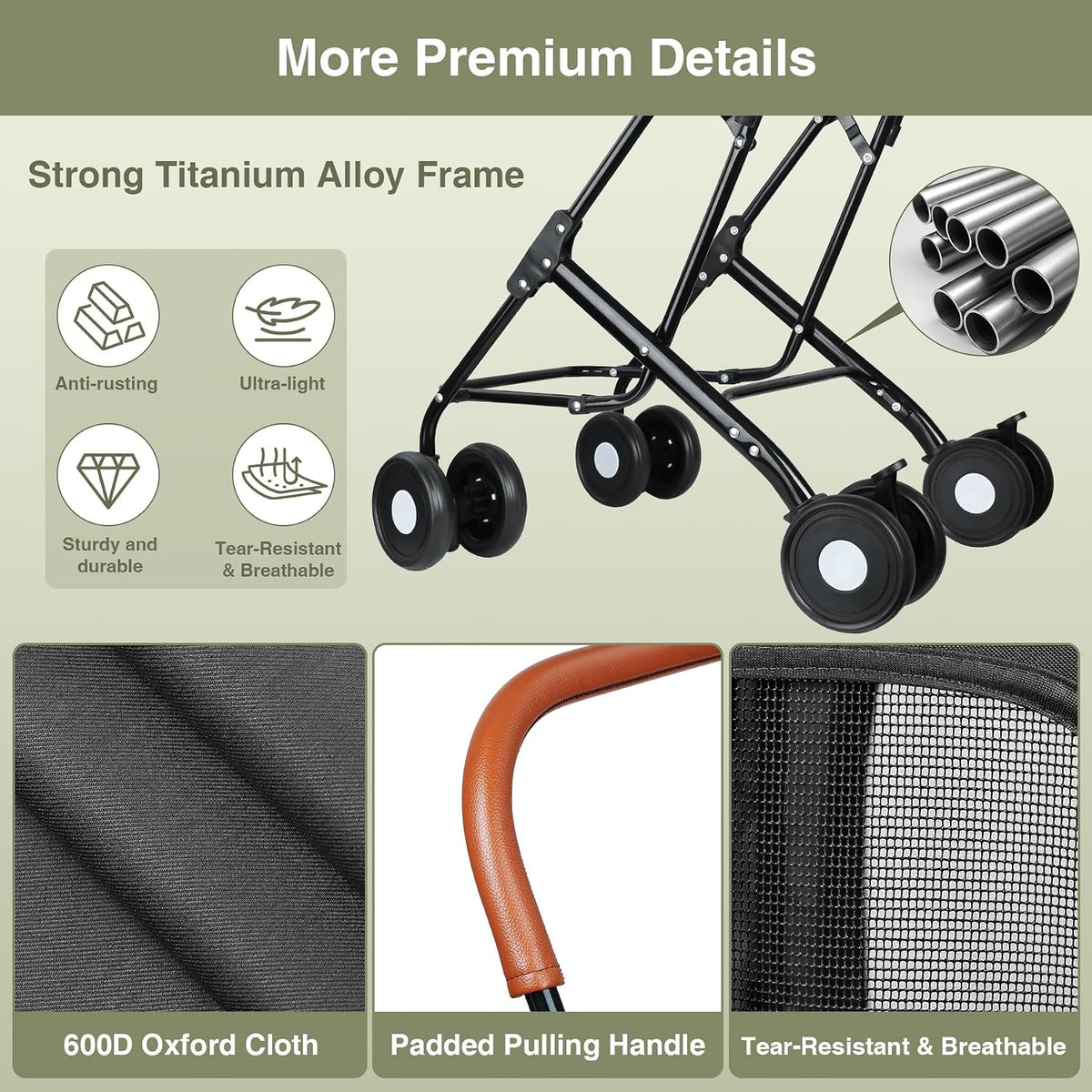 Double Pet Stroller, 4 Lockable Wheels for Small‑Medium Dogs & Cats