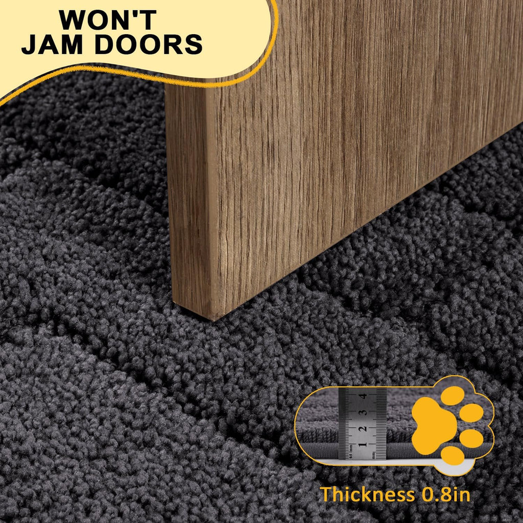 Dog Door Mat for Mud Paws, Dirt Trapper Mud Mat, 24"x59" Charcoal