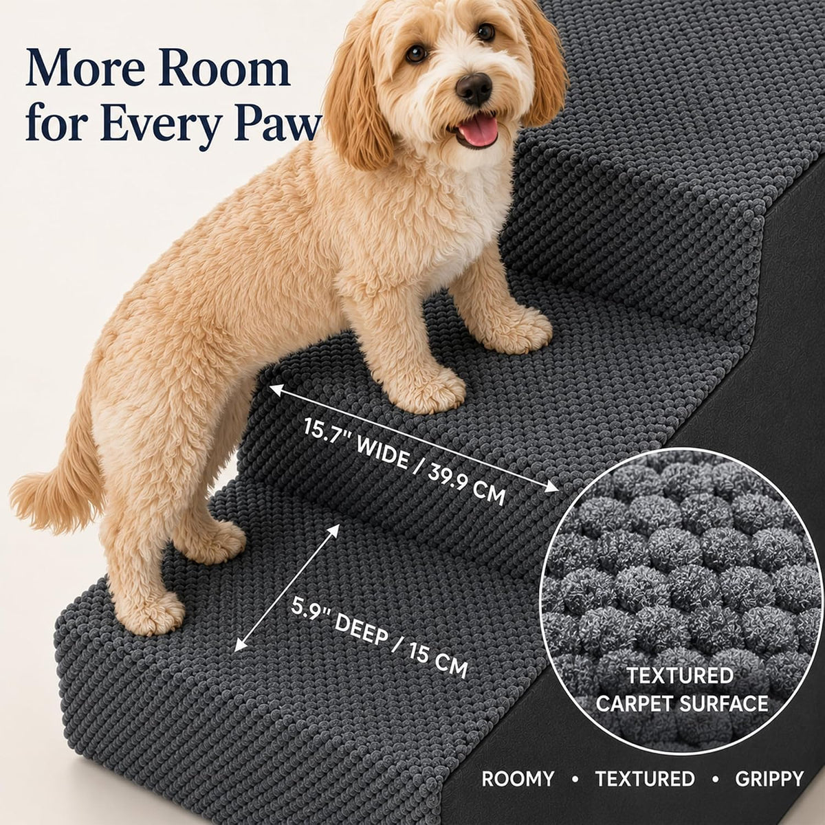 28" H Dog Stairs for Small and Medium Dogs 6-Step Ramps for High Beds and Couch Non-Slip Extra Wide Pet Stairs for Old D