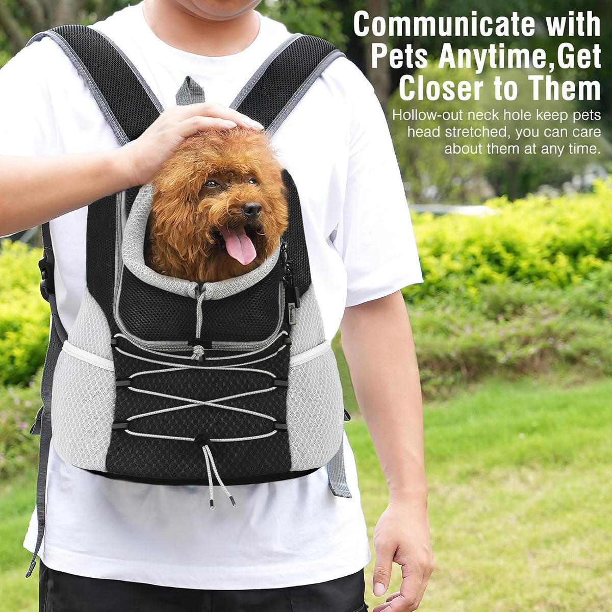 Pawaboo Pet Dog Front Carrier Backpack,Ventilated Mesh Puppy Back Pack