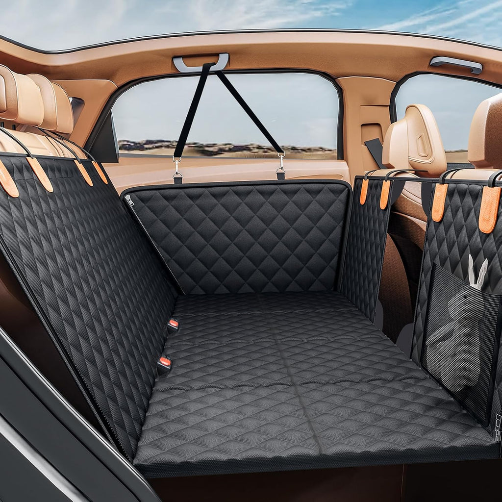 Dog Car Seat Cover for Back Seat, Hard Bottom Back Seat Extender