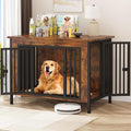 EasyCom 39.96" Dog Crate Furniture for 1 or 2 Dogs, Brown (DC102)