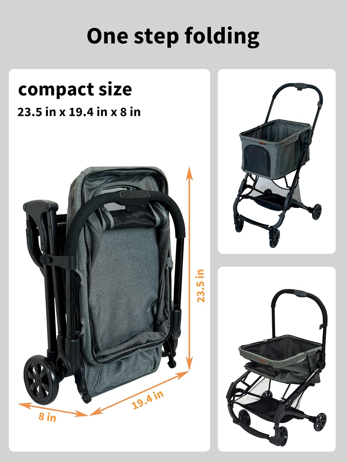 Small Dog Stroller, Travel Mini Pet Cat Strollers