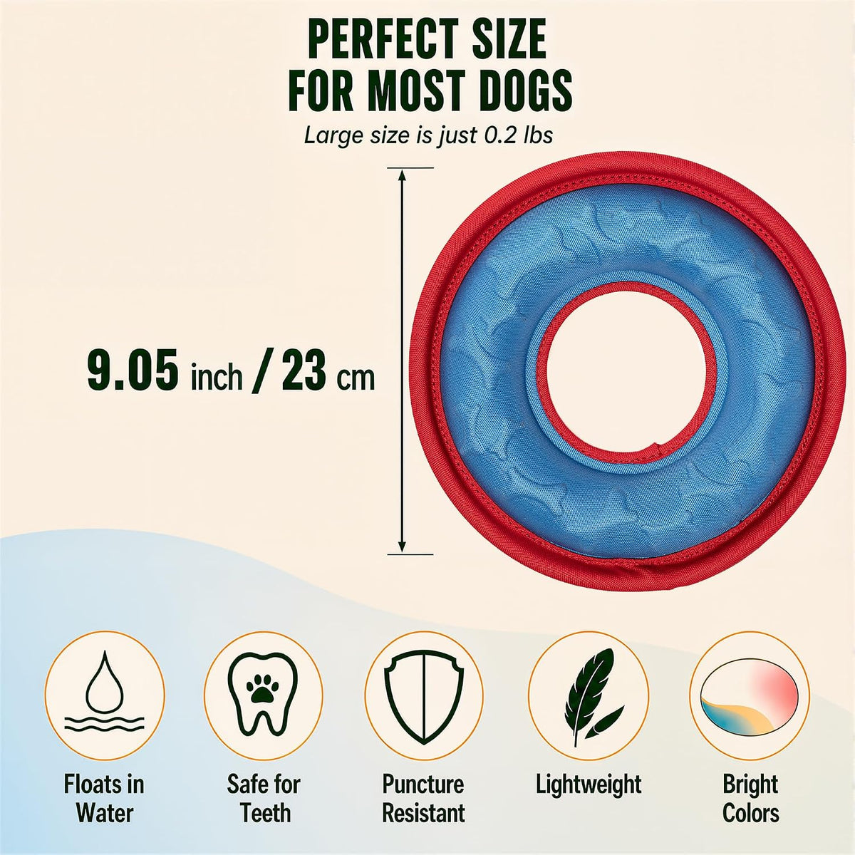 3 Pcs Flying Discs, Interactive Flyer Toys, Feedable Lightweight Catch and Fetch Toys for Small Medium Large Dogs, Float