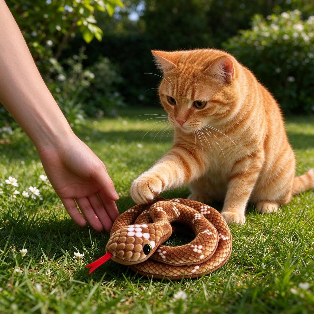 3 Pieces Cat Toys Realistic Snake Catnip Crinkly Sound Toy
