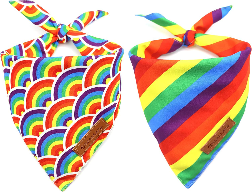 Halloween Dog Bandanas 2 Pack, Pumpkin and Spider Web Bibs, Triangle Reversible Fall Pet Scarf, Premium Durable Fabric, 