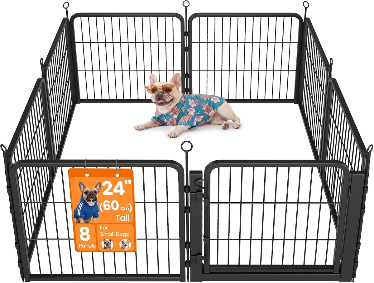 Feandrea 8-Panel Dog Playpen, 67 x 67 x 40 Inch, Ink Black