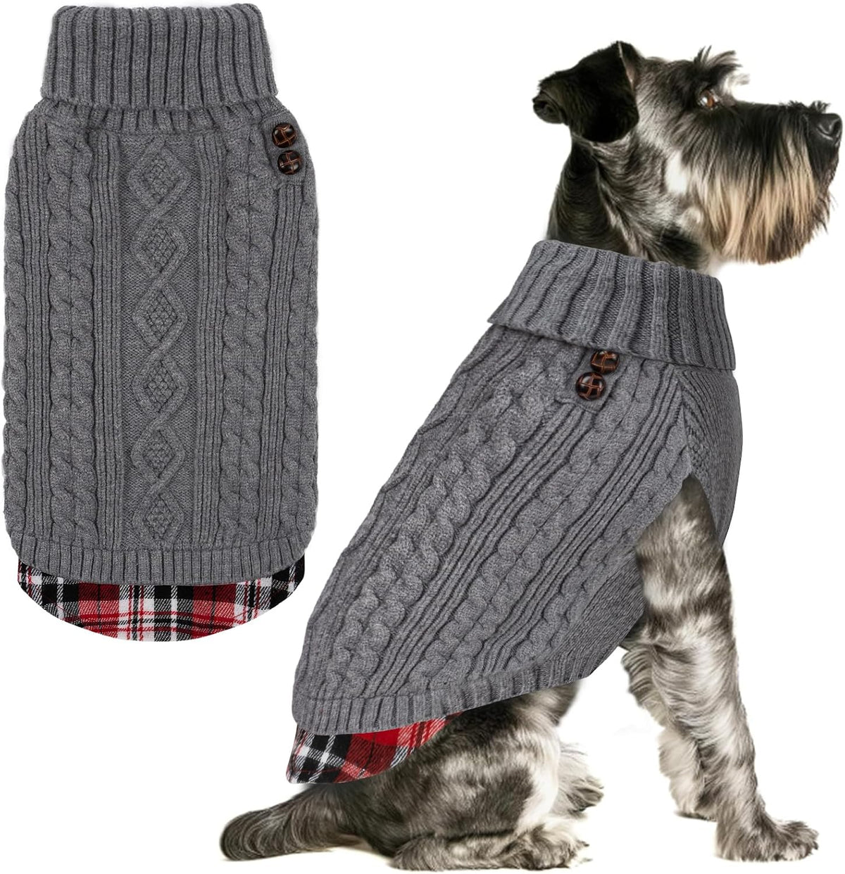 KYEESE Dog Sweater for Small Dogs Turtleneck Thick Knit Pullover