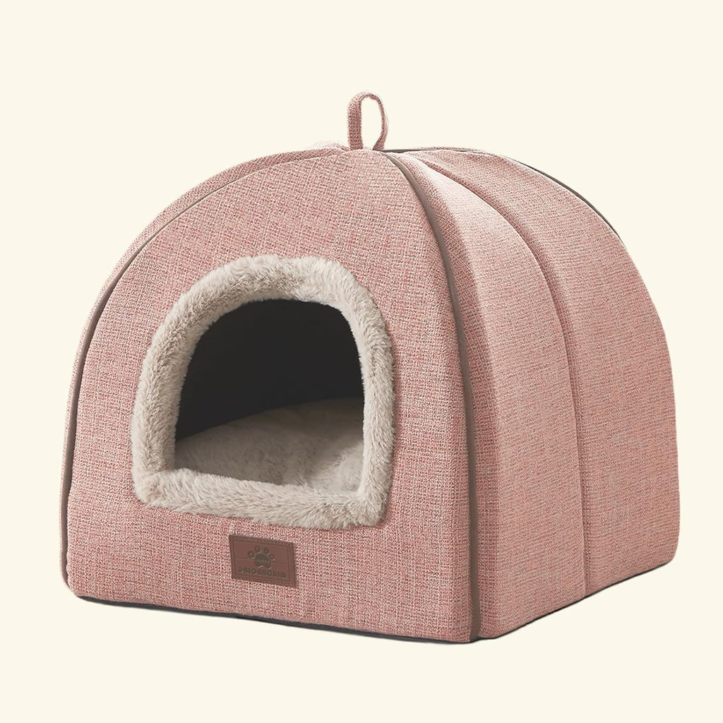 Cat Bed Cave-Cat Beds for Indoor Cats,Kittens and Small Pets,Soft and Warm Cats House Tent Bed,Foldable and Washable wit