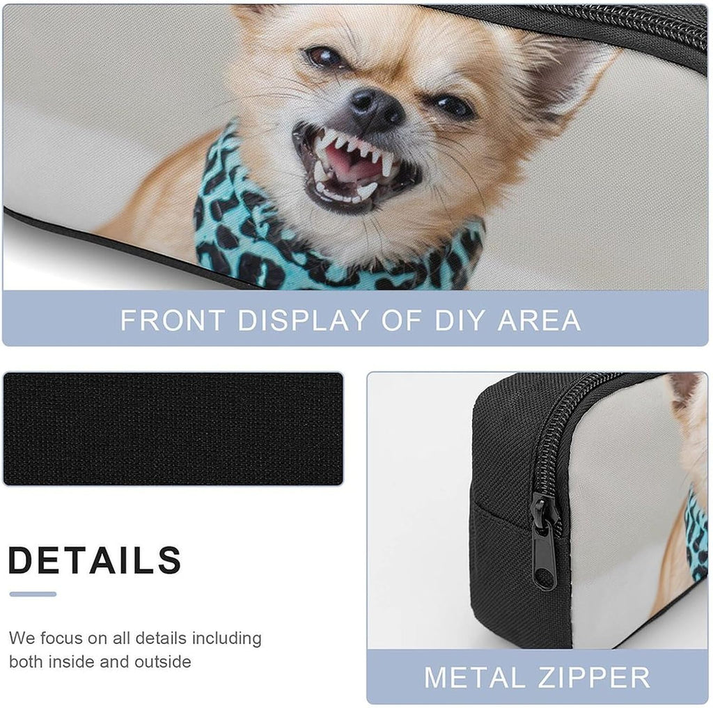 Angry Chihuahua Dog Travel Backpack Lunch Bag Set