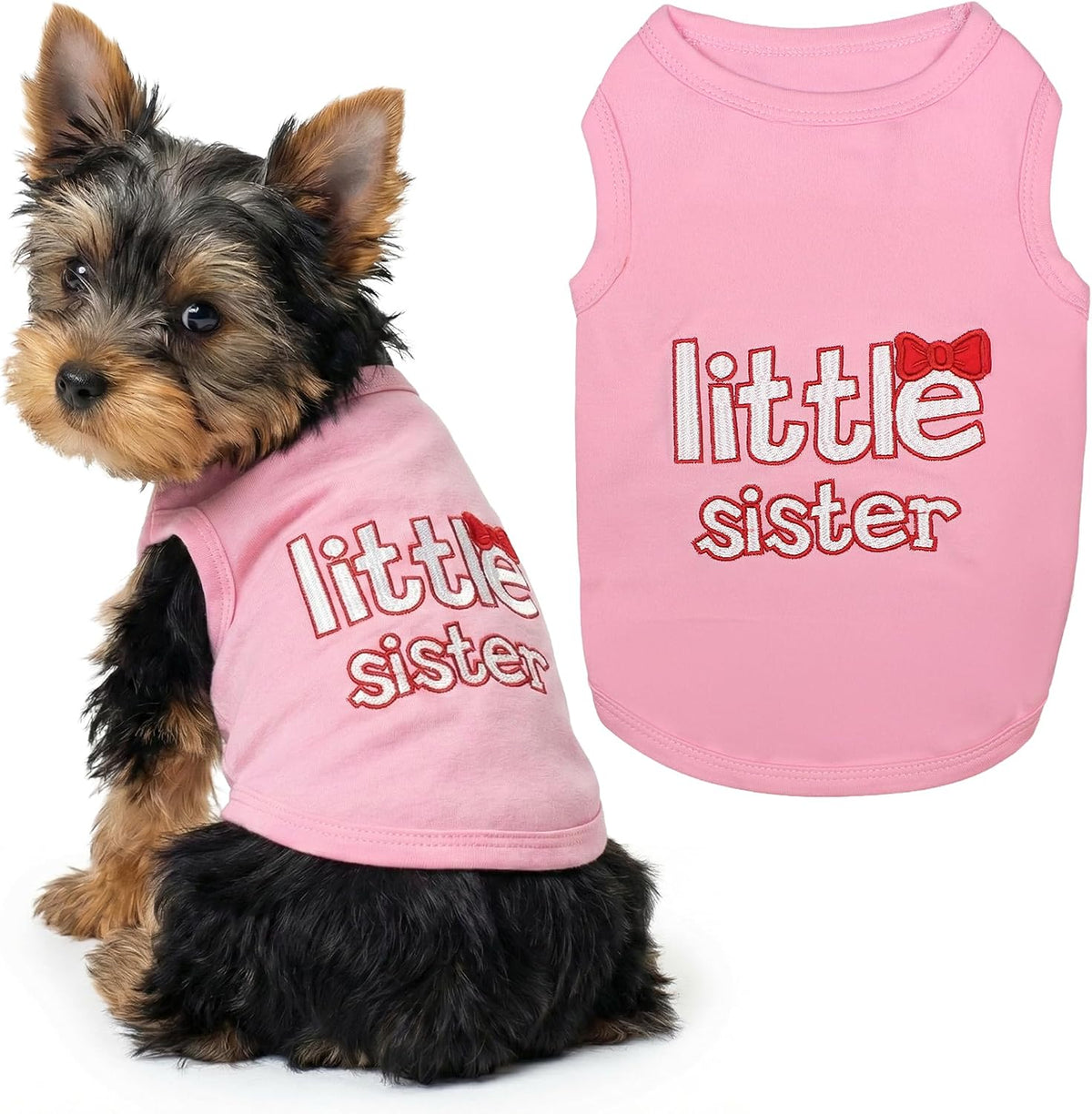 Parisian Pet Dog Shirt – 100% Cotton Shirts for Small Dogs – Pink Sleeveless Puppy Clothes – Lightweight and Breathable 