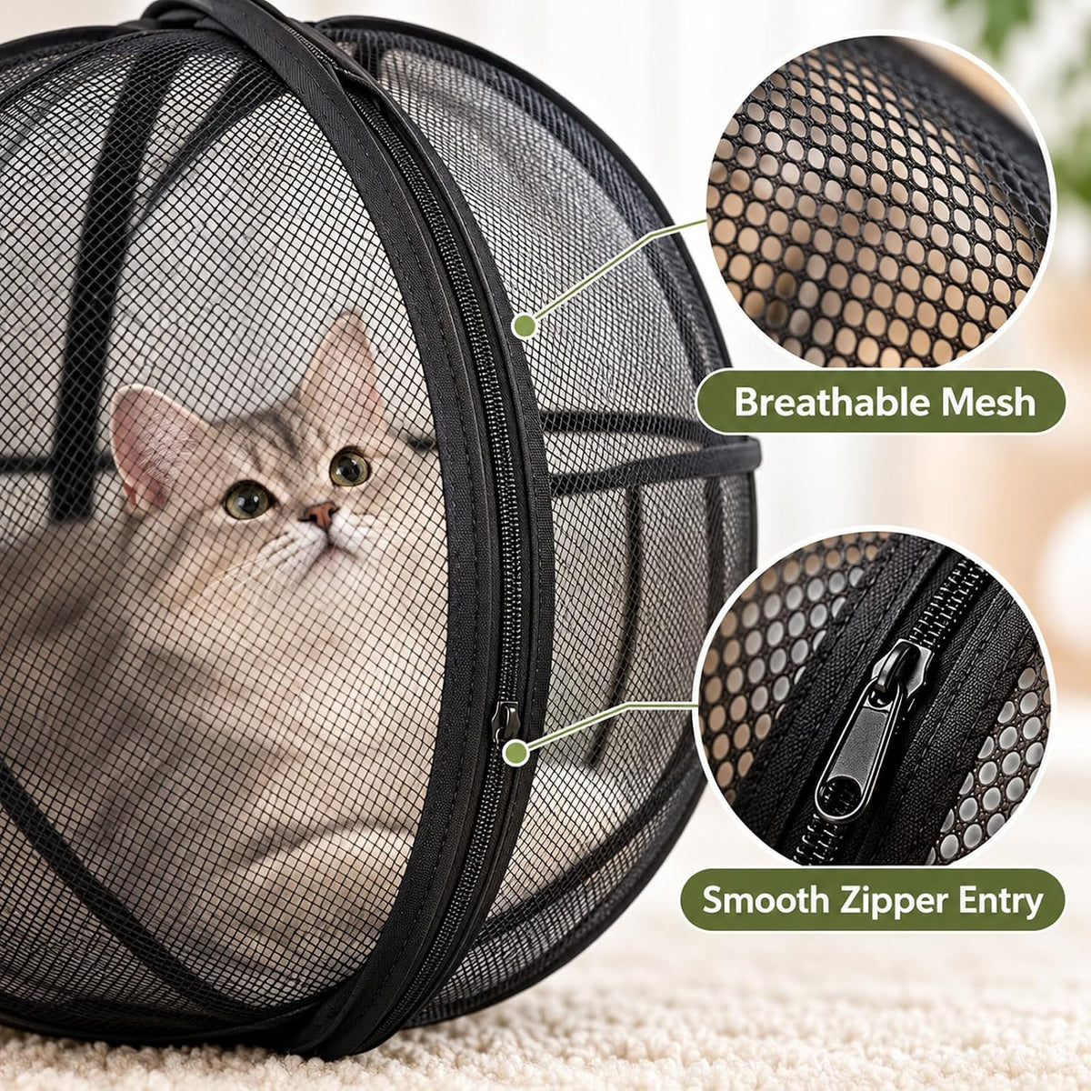 Catio Outdoor Cat Enclosure, 27" Giant Hamster Ball for Cats，Blue