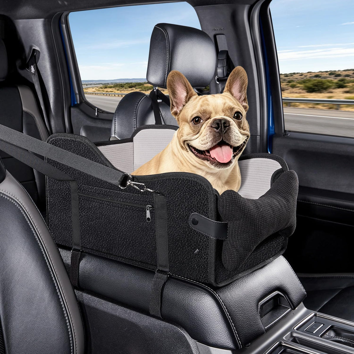 Center Console Dog Car Seat for Small Dogs,Fit for Full Size Truck