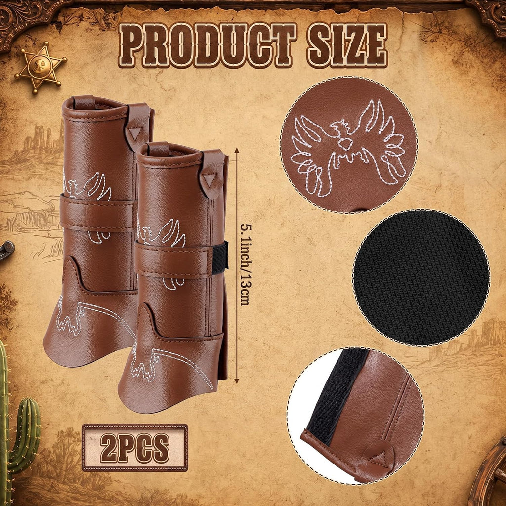 Sintege 2 Pair Cowboy Dog Boots for Large Dogs, Western Dog Costume Shoes
