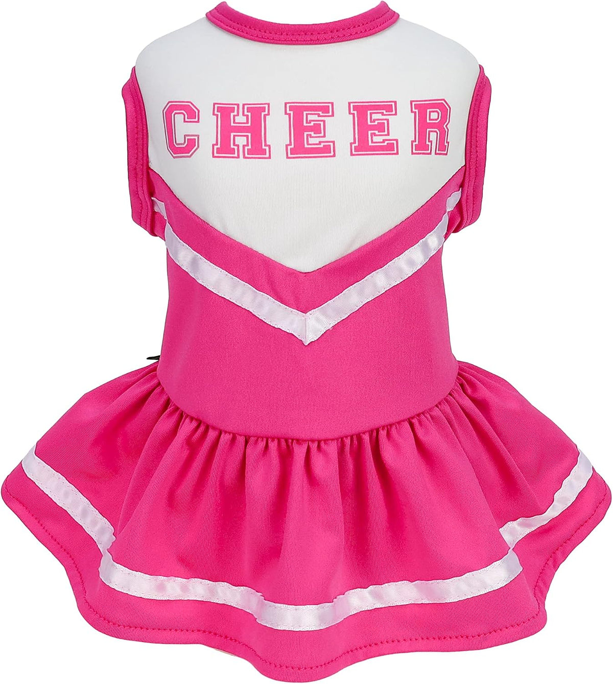 Fitwarm Cheerleader Dog Costume, Sporty Cheer Dog Dress for Small Dogs Girl, Pet Clothes Cat Outfits, Pink White, Small