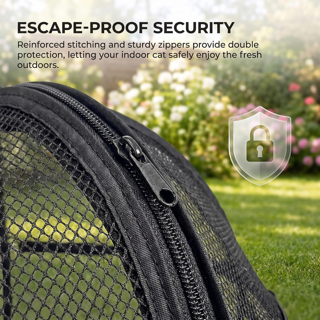 360° Panoramic Pop-Up Rolling Cat Playpen Hamster Ball for Outside (Pink)