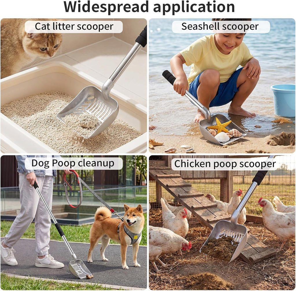 Metal Cat Litter Scoop, Detachable Long Handle Litter Scooper