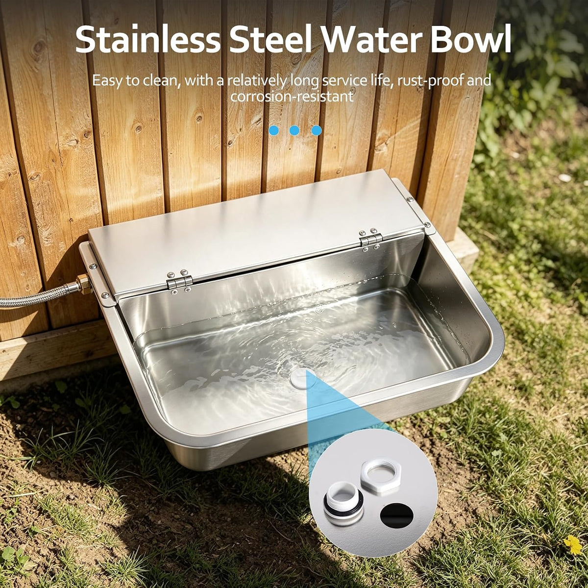 2.6 Gal Automatic Dog Water Bowl Dispenser Outdoor Wall Mounted Dog Waterer