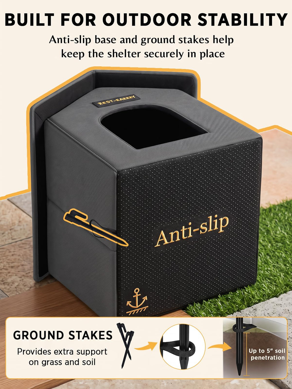 Rest-Eazzzy Outdoor Cat House for Feral Cats,Weatherproof & Insulated