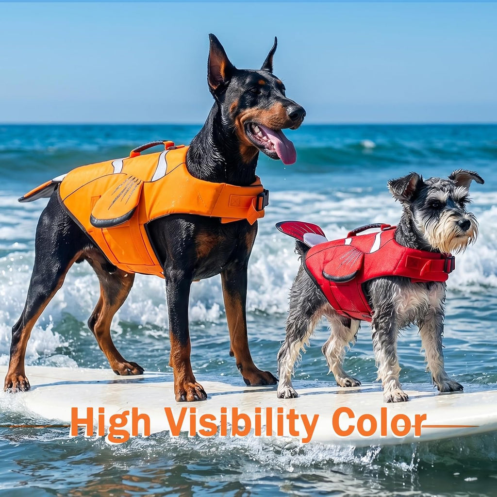 Dog Life Jacket for Swimming Boating, High Visibility Safety Vest