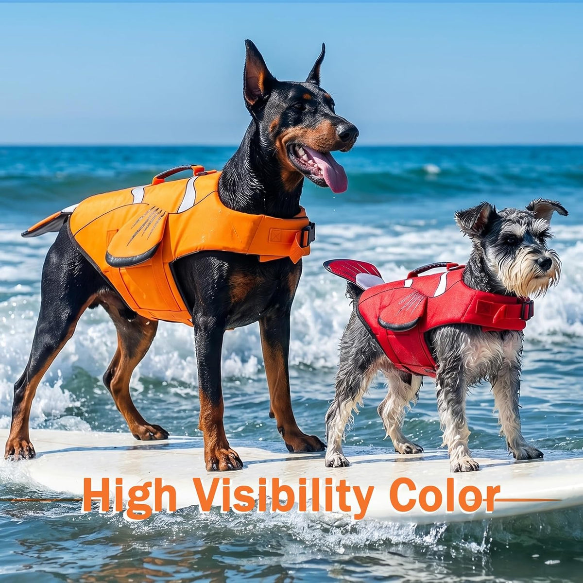 Dog Life Jacket for Swimming Boating, High Visibility Safety Vest