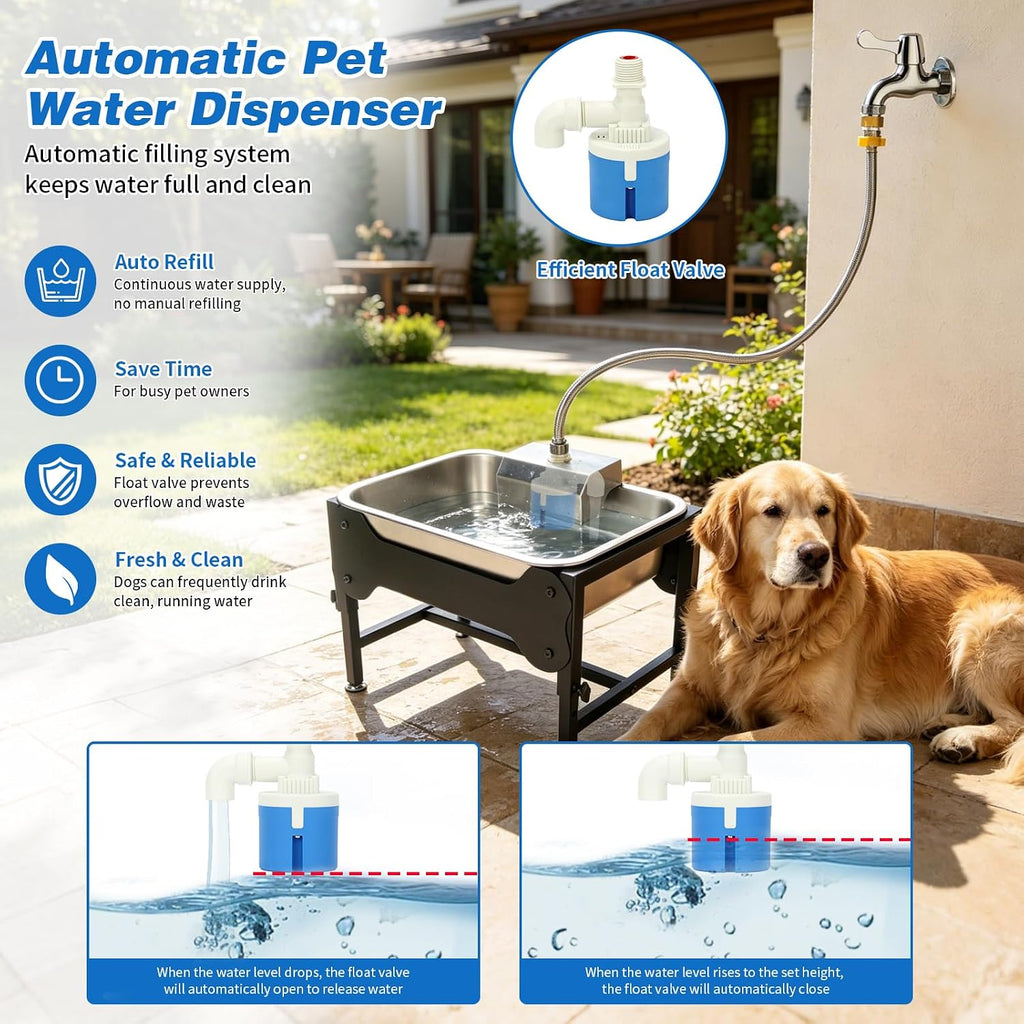 3Gal Automatic Dog Water Bowl Dispenser, Elevated Large Dog Water Bowl