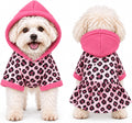 Dog Hoodie Sweaters for Small Dogs,Leopard Print Hooded Dress Skirt for Chihuahua Yorkie Pomeranian Maltese Poodle Pug,W