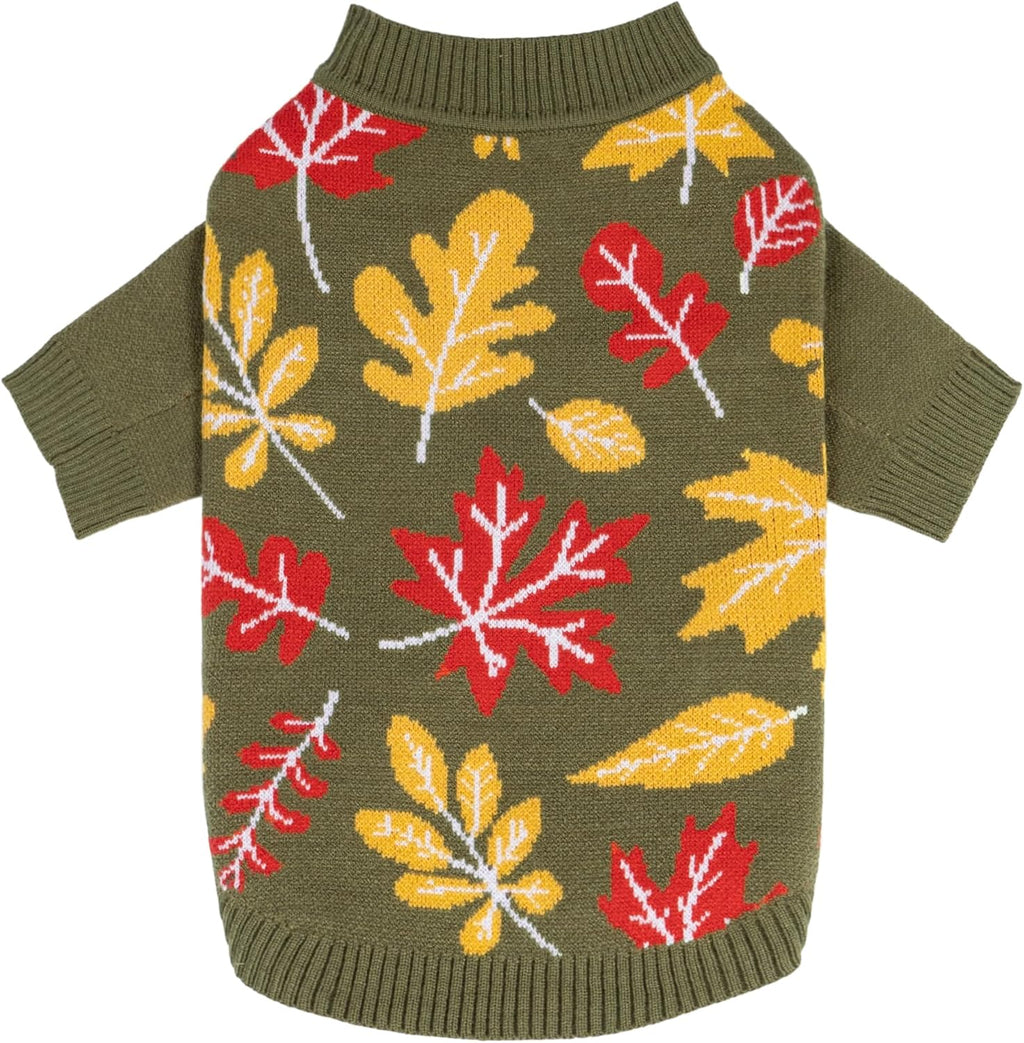 Fitwarm Pumpkin Dog Sweater, Thanksgiving Outfit for Small Dogs Boy Girl, Pet Outfit, Orange, Beige, Medium